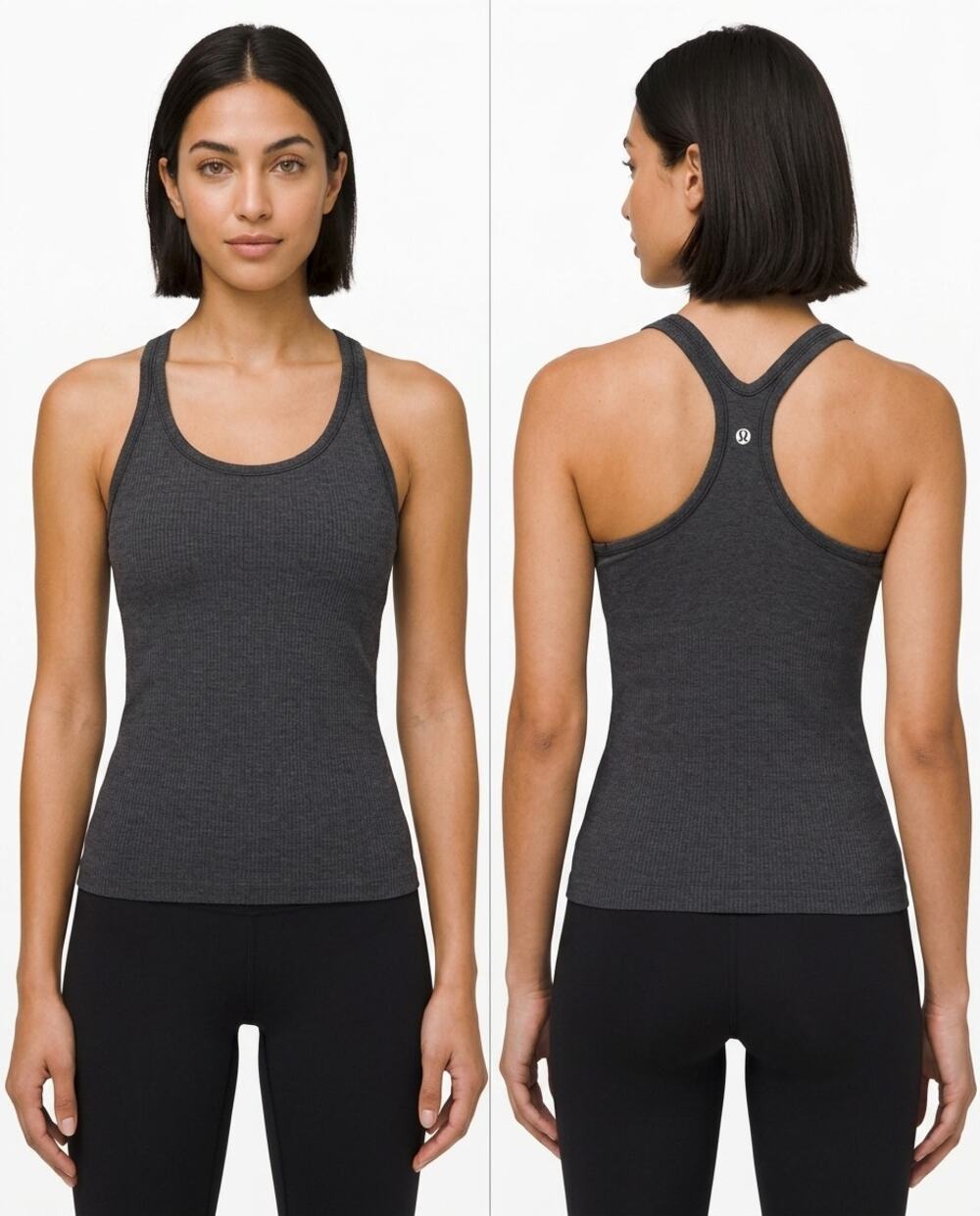 Lululemon Gray Heathered Scoop Neck Knit Sleeveless Tank Top Women Size 6